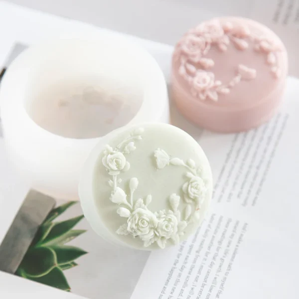 Soap Making Kits: Round Rose Silicone Mold - Image 4