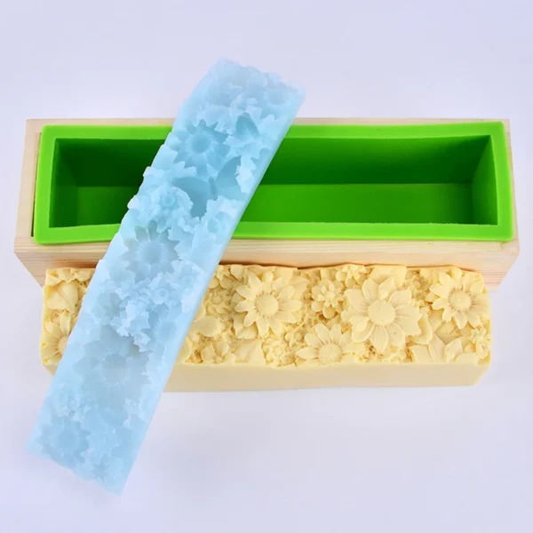 Soap Making Kits - Flexible Silicone Mold With Wooden Box - Image 3