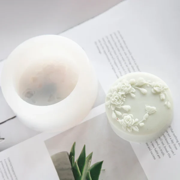 Soap Making Kits: Round Rose Silicone Mold - Image 3