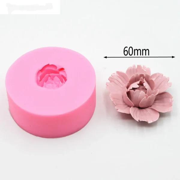 Soap making kits: 3D Peony Silicone Mold for Soap - Image 4