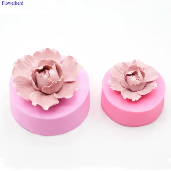 Soap making kits: 3D Peony Silicone Mold for Soap