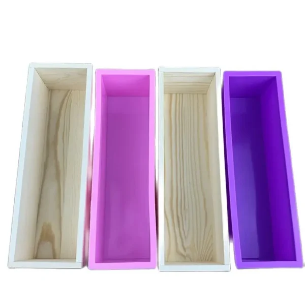 Soap Making Kits: 1200g Rectangle Wooden Soap Mold With Lid - Image 3
