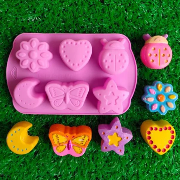 Soap Making Kits: 6-Cavity 3D Silicone Mold