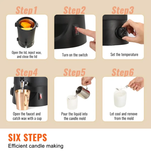 Soap Making Kits: 6.5L Wax Melter with Temp Control - Image 6