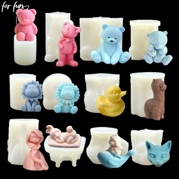 Soap Making Kits - 3D Bear Silicone Mold for Candles