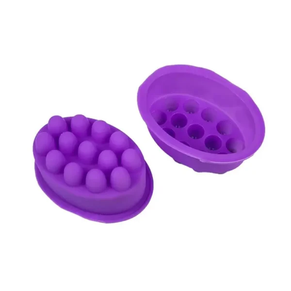 Soap Making Kits: 9-Hole Silicone Oval Massage Mold - Image 3