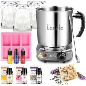 Leerie 3.6Lbs Soap Making Kit With Hot Plate And Essential Oils