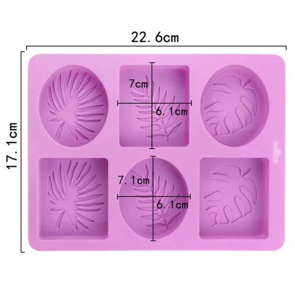 Soap Making Kits: Round & Square Leaf Silicone Mold - Image 6