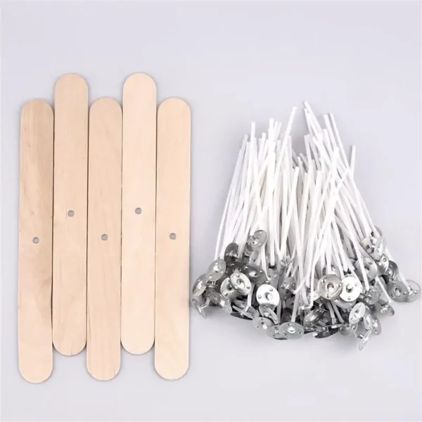 Soap Making Kits - 100Pcs Candle Wick Set with Holders - Image 2