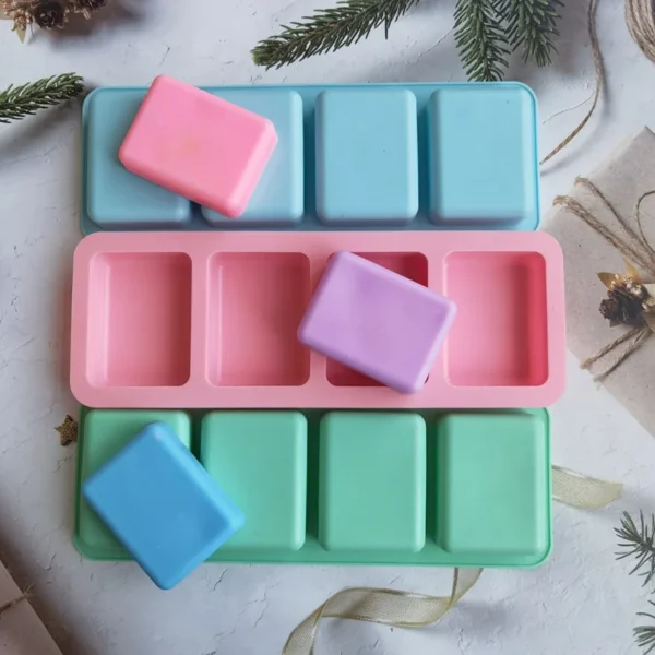 Soap Making Kits: 2/4 Cavity Silicone Mold for DIY Crafts