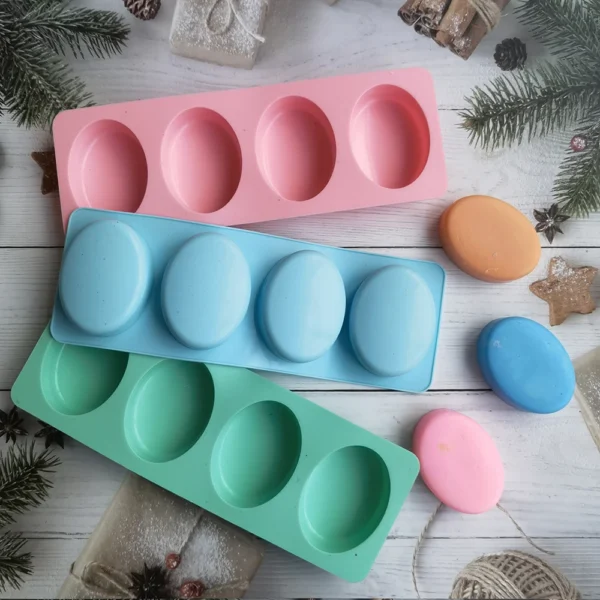 Soap Making Kits - 4 Shapes Silicone Molds DIY