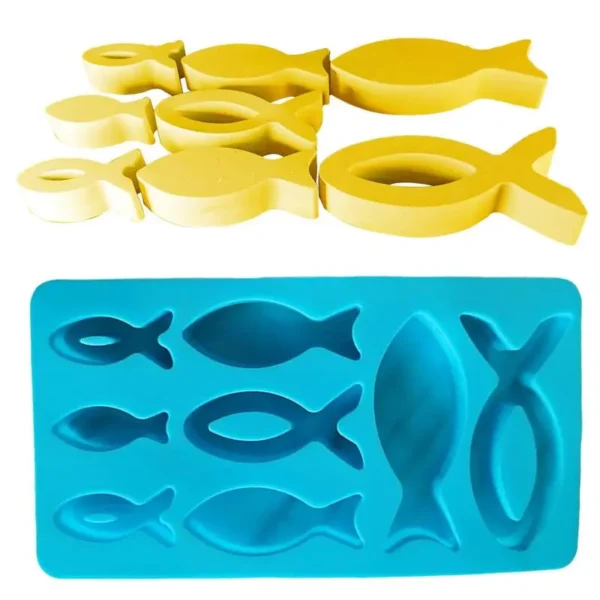 Soap Making Kits - Fish Shape Silicone Mold, 8 Grids - Image 4