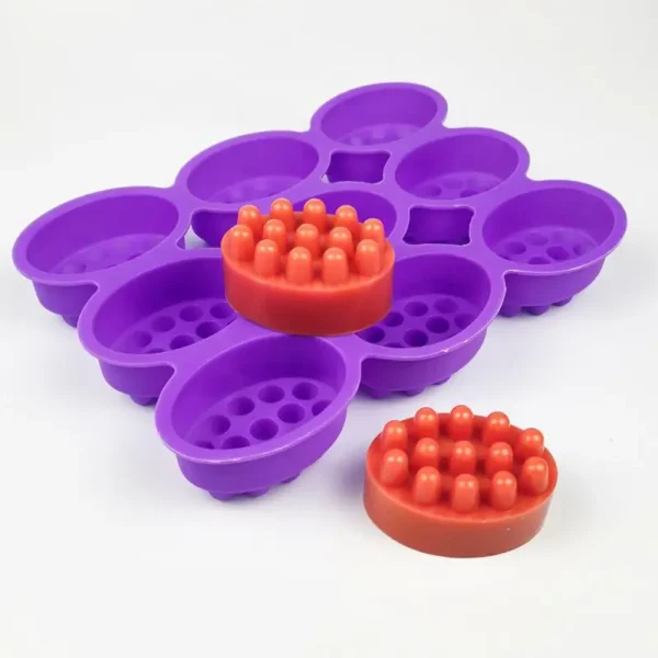 Soap Making Kits: 9-Hole Silicone Oval Massage Mold