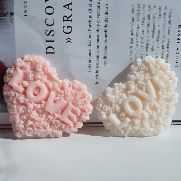 Soap Making Kits - Rose Heart Silicone Mold for DIY - Image 2