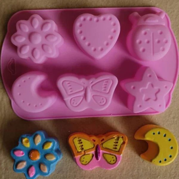 Soap Making Kits: 6-Cavity 3D Silicone Mold - Image 2