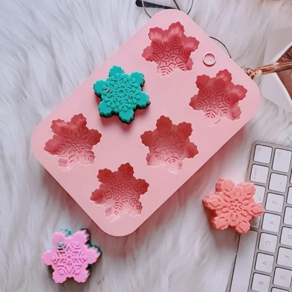 Soap Making Kits - Snowflake Silicone Mold for DIY - Image 2