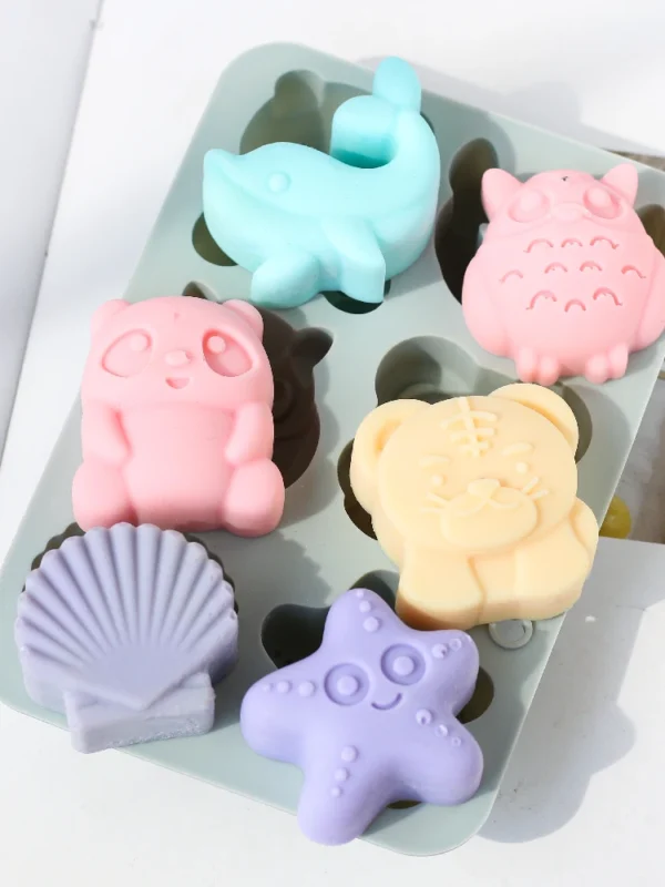 Soap Making Kits, 6 Holes Cute Animals Silicone Mold - Image 5