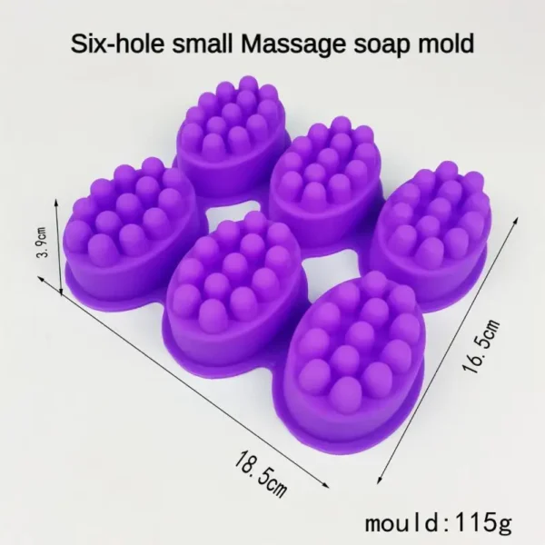 Soap Making Kits: 9-Hole Silicone Oval Massage Mold - Image 4