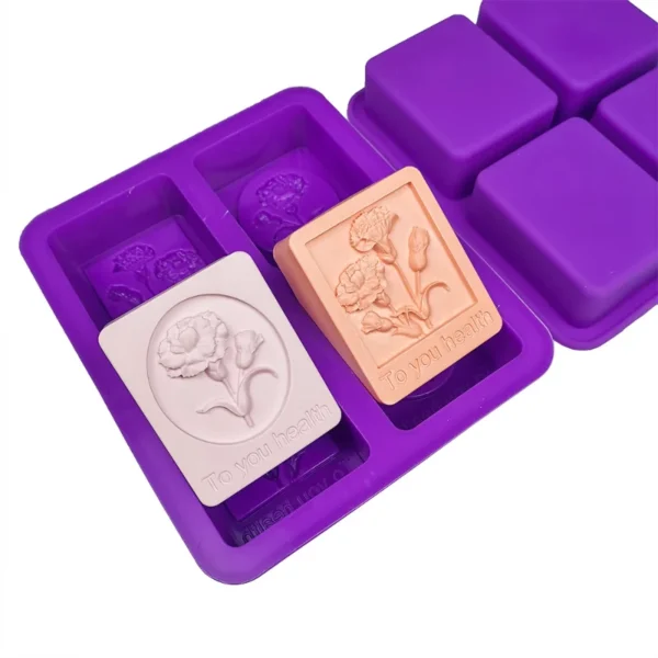 Soap Making Kits: 4-Cavity Carnation Silicone Mold - Image 5