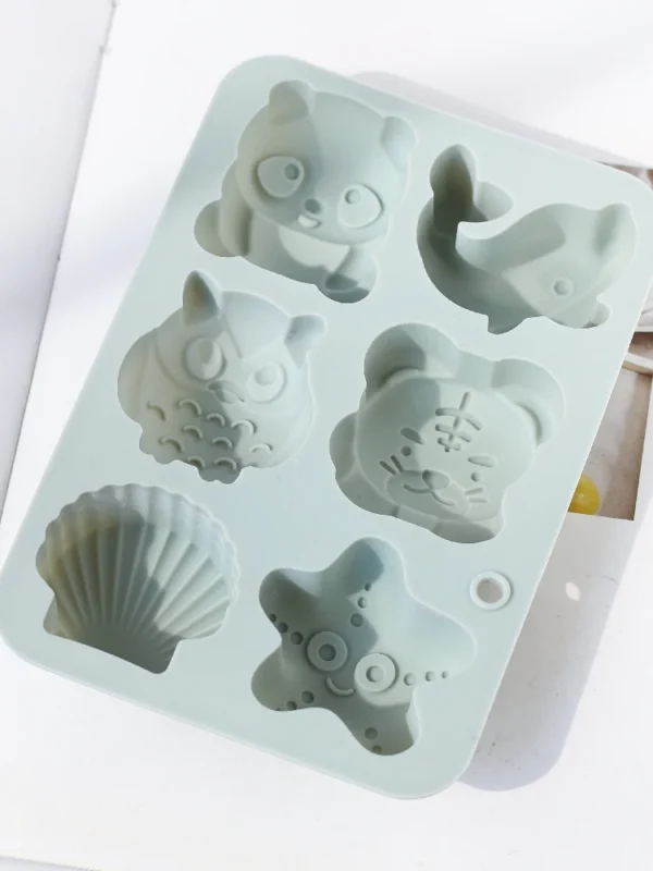 Soap Making Kits, 6 Holes Cute Animals Silicone Mold - Image 3