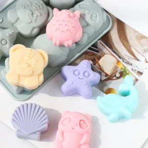 Soap Making Kits, 6 Holes Cute Animals Silicone Mold