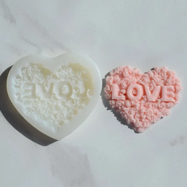 Soap Making Kits - Rose Heart Silicone Mold for DIY - Image 5