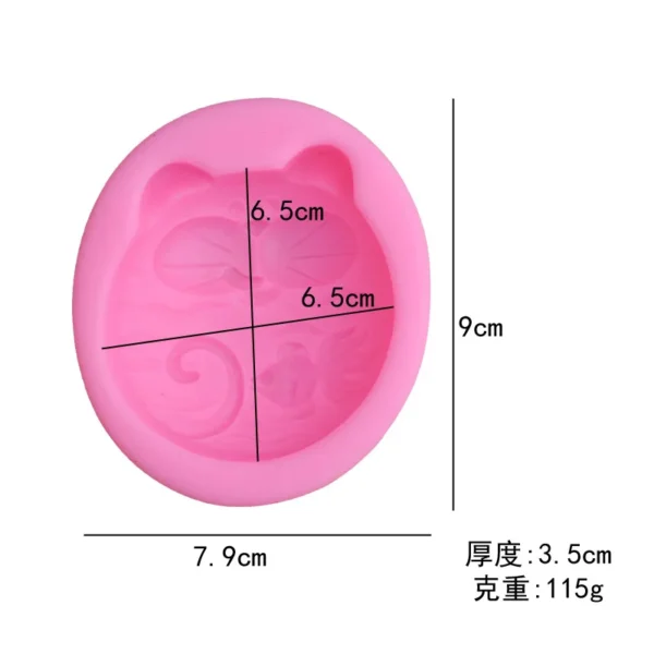 Soap Making Kits - Goldfish Cartoon Cat Silicone Mold - Image 3
