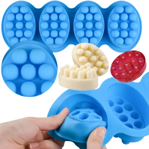 Soap Making Kits - 4-Hole Oval Silicone Mold - Image 6