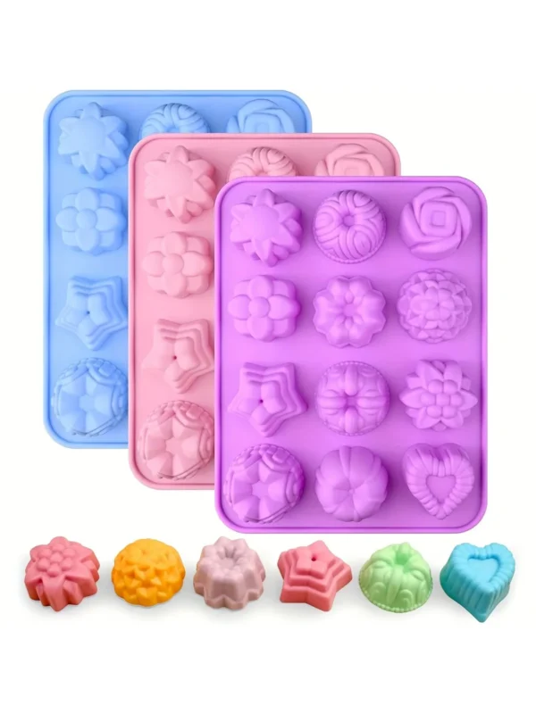 Soap Making Kits - Silicone Flower Molds for Bath Bombs - Image 2