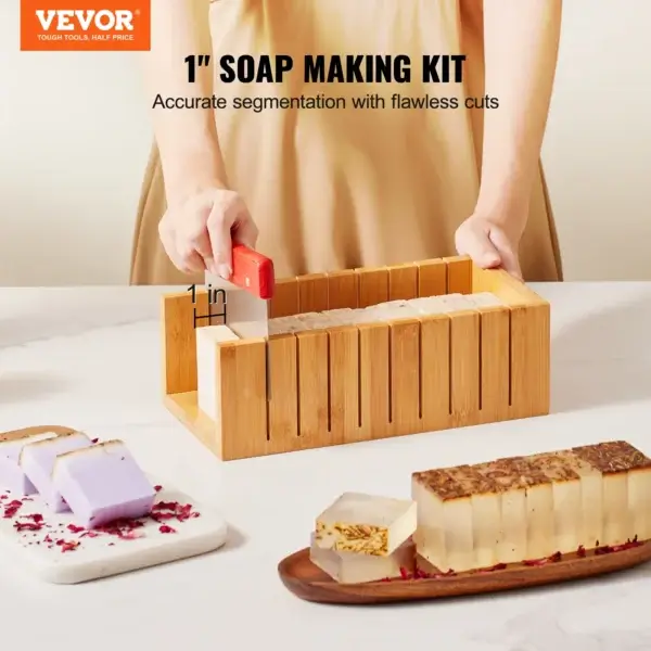 VEVOR Soap Making Kit With Bamboo Box, Silicone Mold, Cutters - Image 2