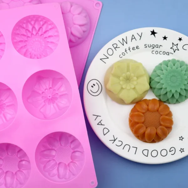 Soap Making Kits - 6-Cavity Flower Silicone Mold - Image 5