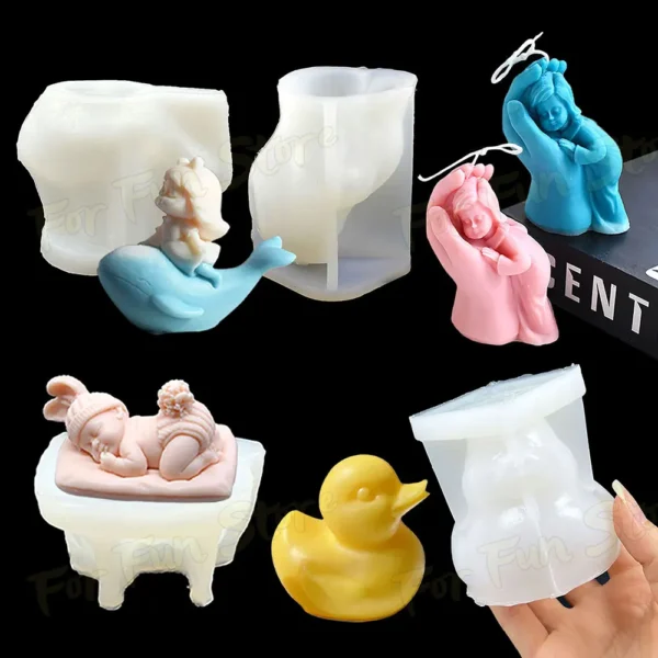 Soap Making Kits - 3D Bear Silicone Mold for Candles - Image 3