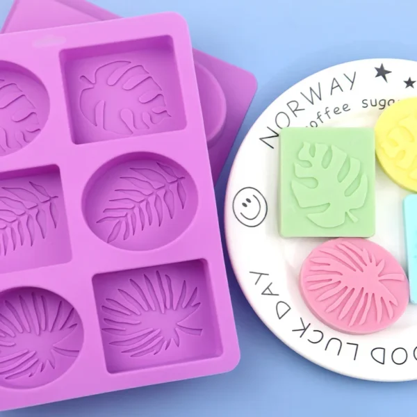 Soap Making Kits: Round & Square Leaf Silicone Mold - Image 2