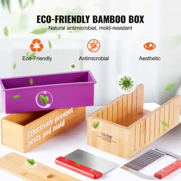 VEVOR Soap Making Kit With Bamboo Box, Silicone Mold, Cutters - Image 4