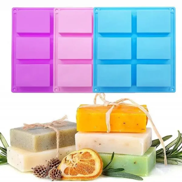 Soap Making Kits: 6-Grid Silicone Molds for DIY