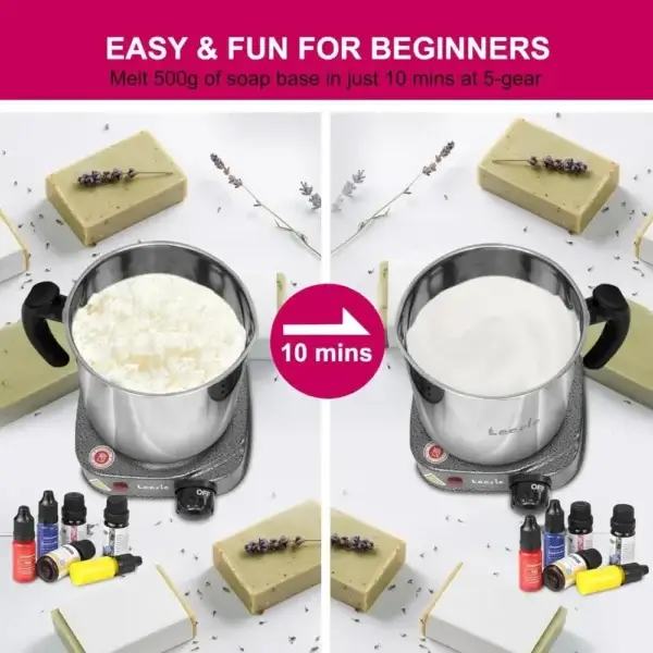 Leerie 3.6Lbs Soap Making Kit With Hot Plate And Essential Oils - Image 5