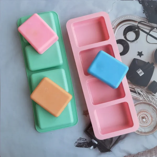Soap Making Kits: 2/4 Cavity Silicone Mold for DIY Crafts - Image 4