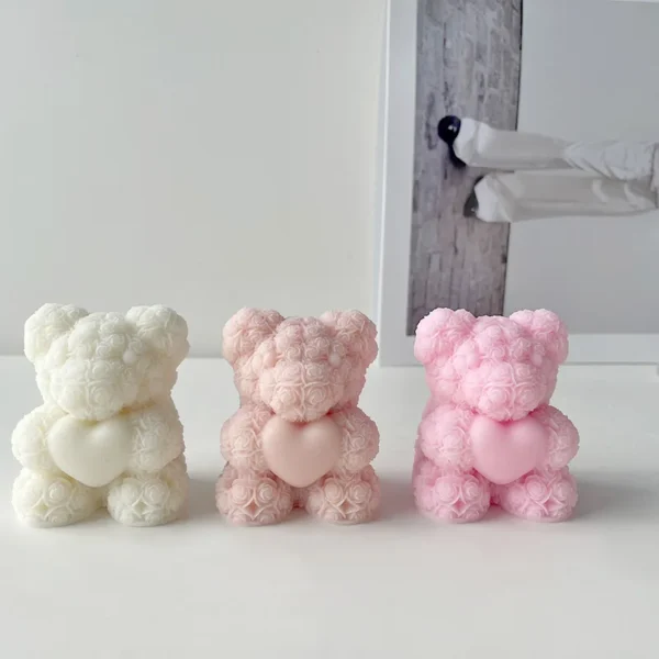 Soap Making Kits: 3D Rose Bear Silicone Mold - Image 4