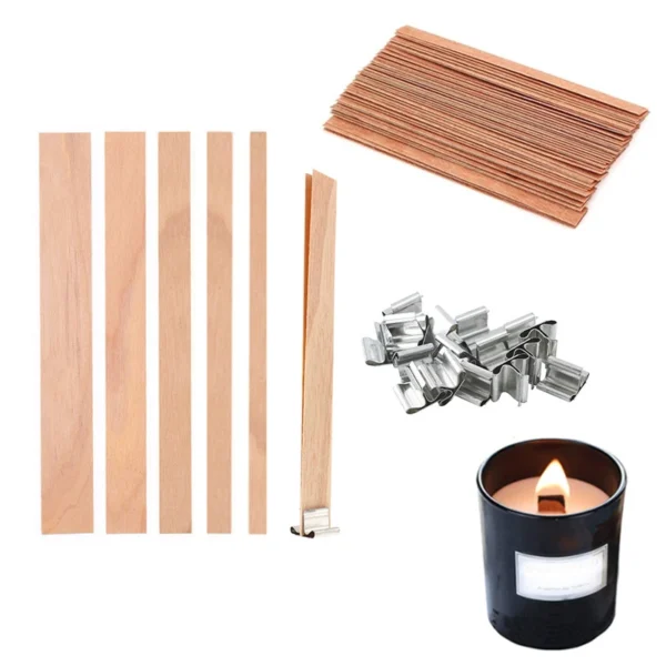 Soap Making Kits: Wooden Candle Wicks with Clip Base
