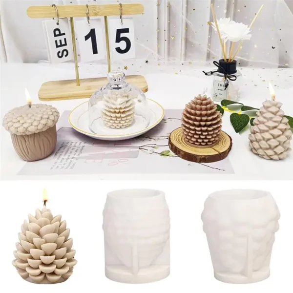Soap Making Kits - 3D Pinecone Silicone Candle Molds - Image 2