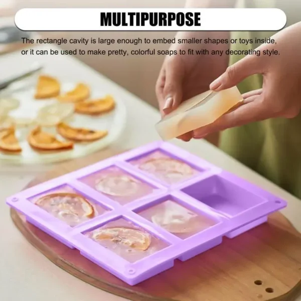 Soap Making Kits: 6-Grid Silicone Molds for DIY - Image 5
