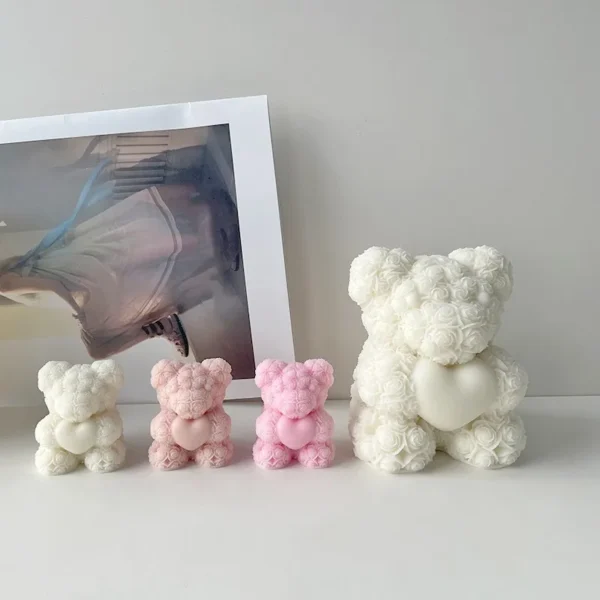 Soap Making Kits: 3D Rose Bear Silicone Mold