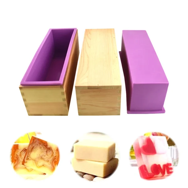 Soap Making Kits: Rectangular Silicone Mold with Box