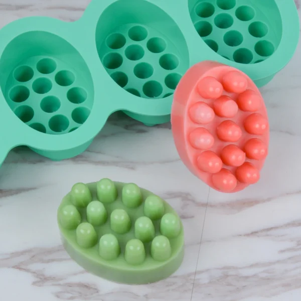 Soap Making Kits - 4-Hole Oval Silicone Mold - Image 2