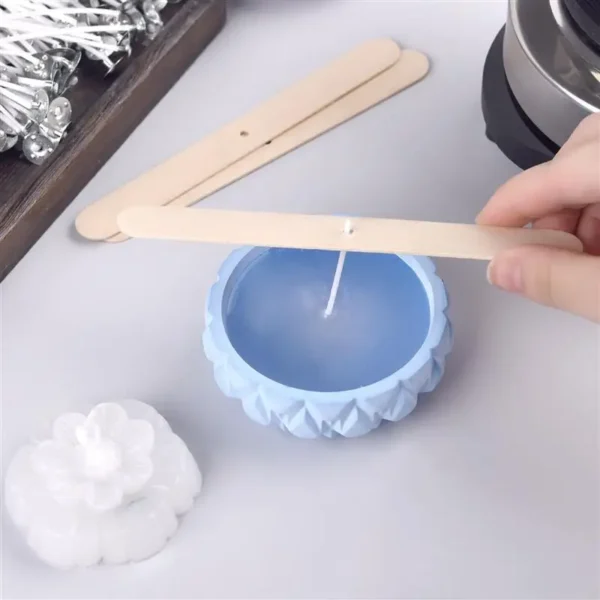 Soap Making Kits - 100Pcs Candle Wick Set with Holders - Image 4