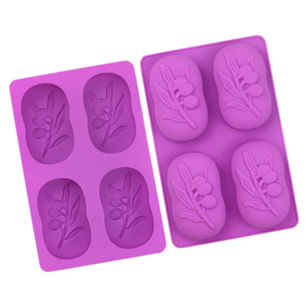 Soap Making Kits 4 Cavities Oval Olive Tree Mold - Image 5