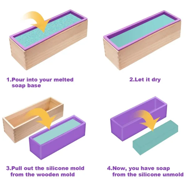 Soap Making Kits: Rectangular Silicone Mold with Box - Image 2